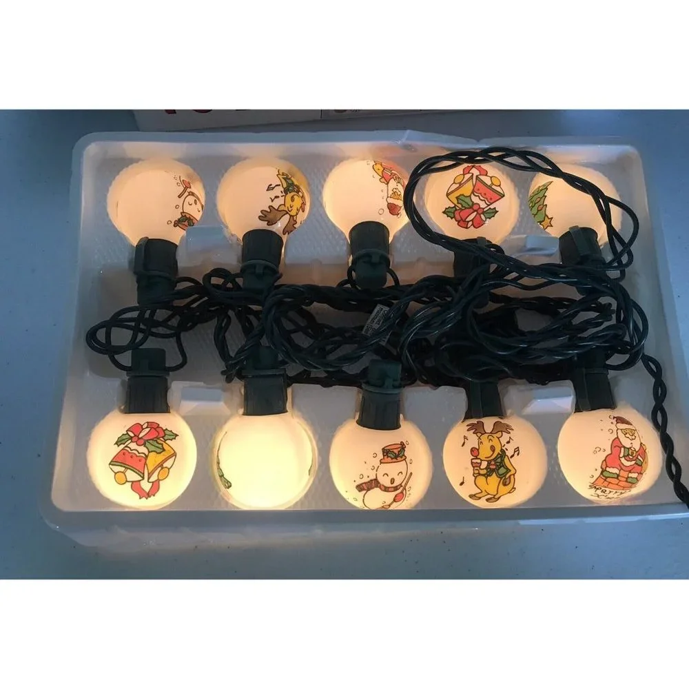 Merry Xmas Christmas‎ Tree Round White lights Indoor Outdoor Snowman Santa Bells